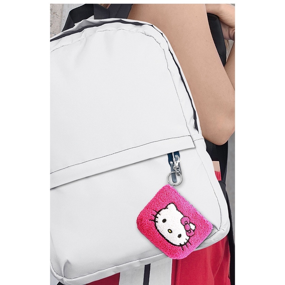 Hello Kitty Pink and White Bag Accessory with Keyring - Picture 2 of 7